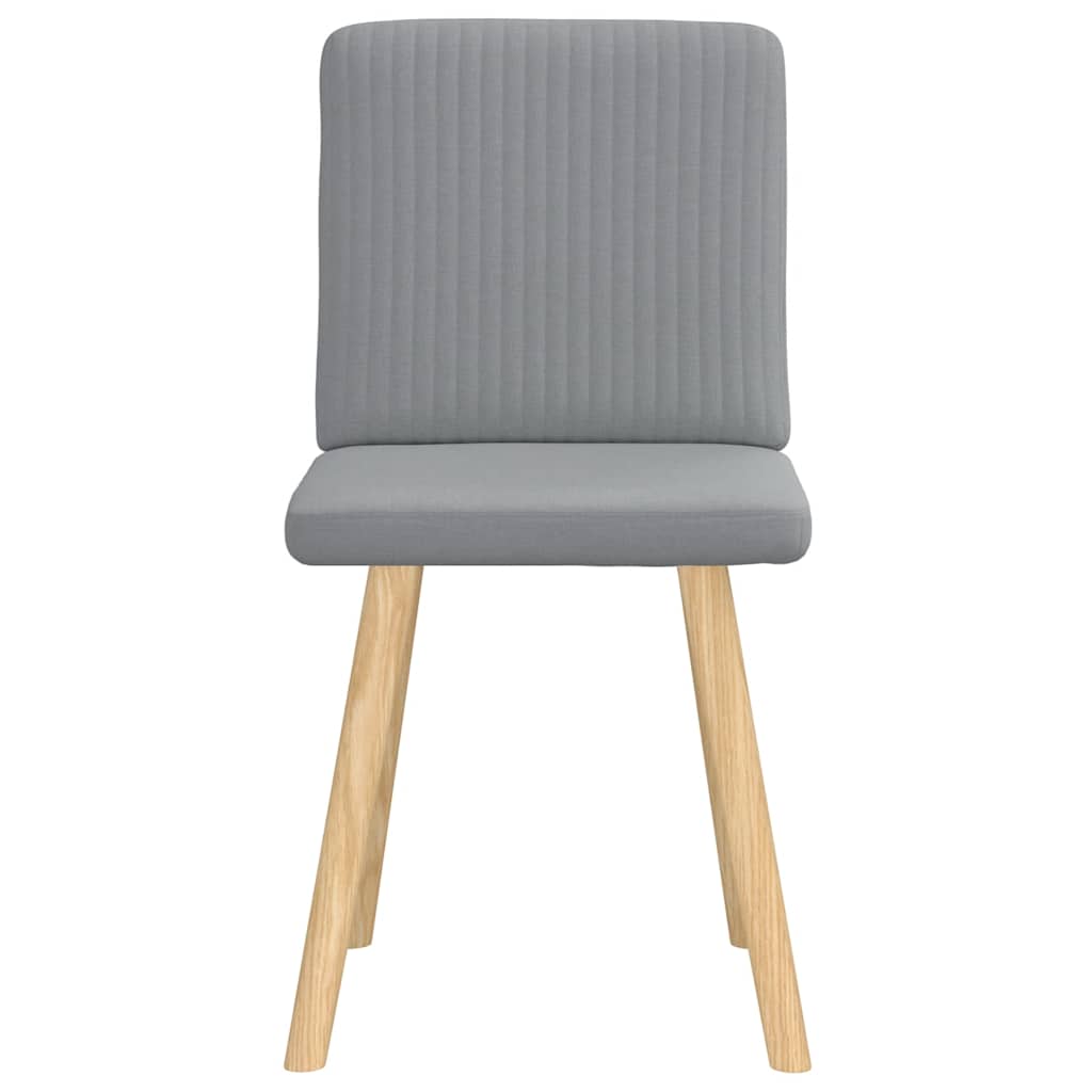 Cadeiras de jantar 2 pcs tecido cinzento-claro