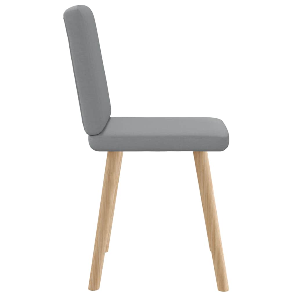Cadeiras de jantar 2 pcs tecido cinzento-claro