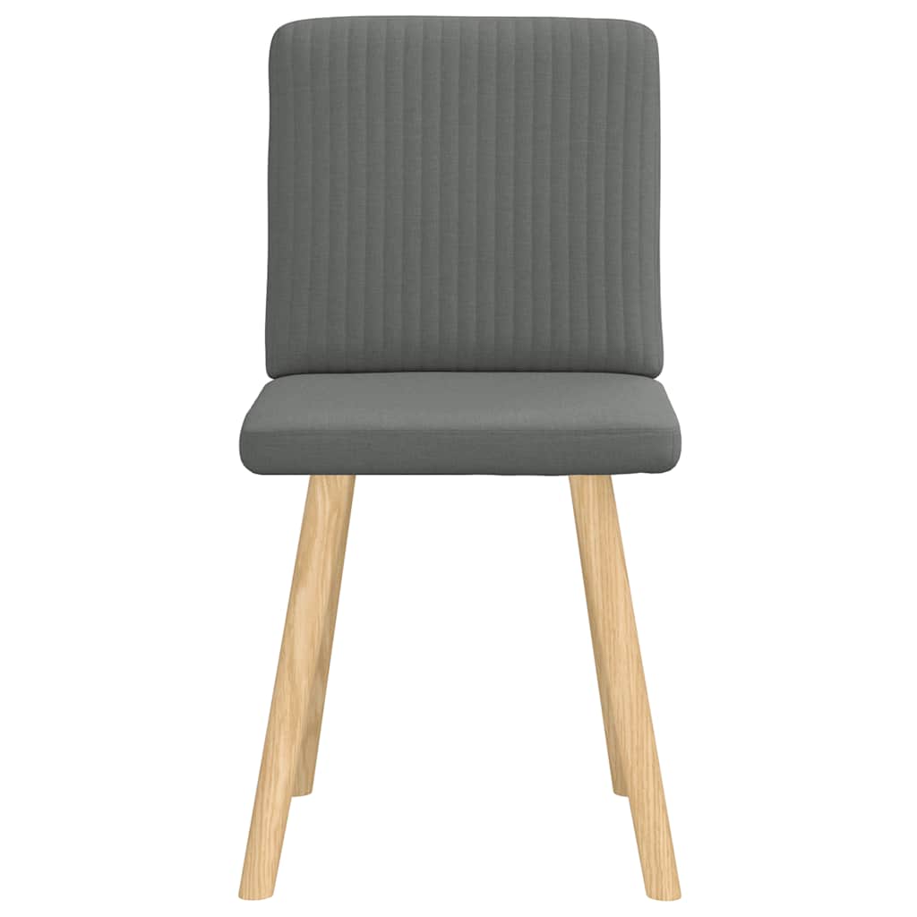 Cadeiras de jantar 2 pcs tecido cinzento-escuro