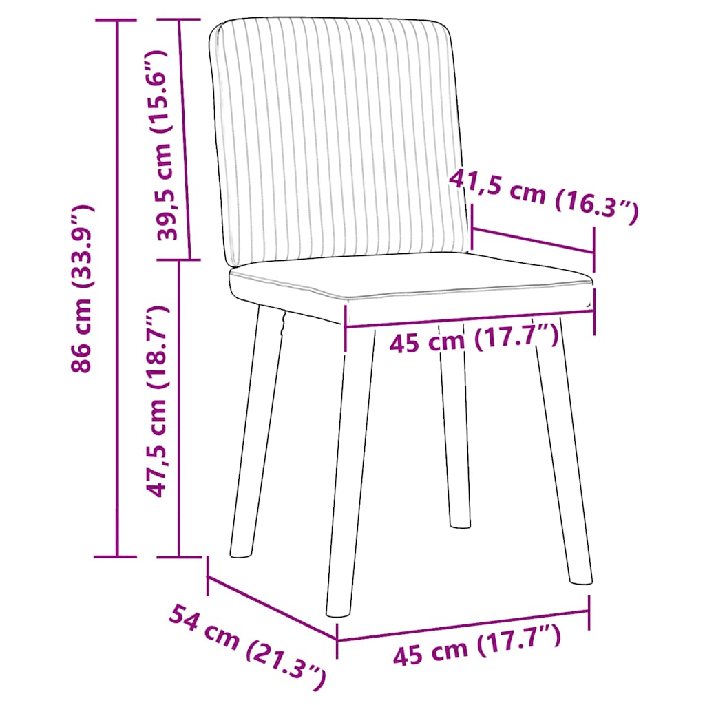 Cadeiras de jantar 2 pcs tecido cinzento-escuro