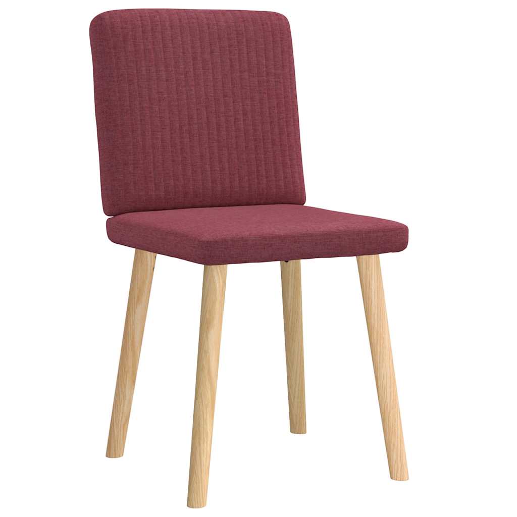 Cadeiras de jantar 2 pcs tecido vermelho tinto