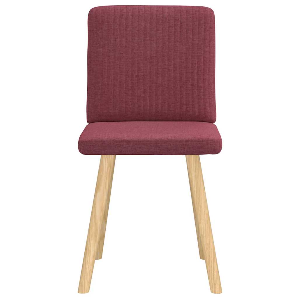 Cadeiras de jantar 2 pcs tecido vermelho tinto