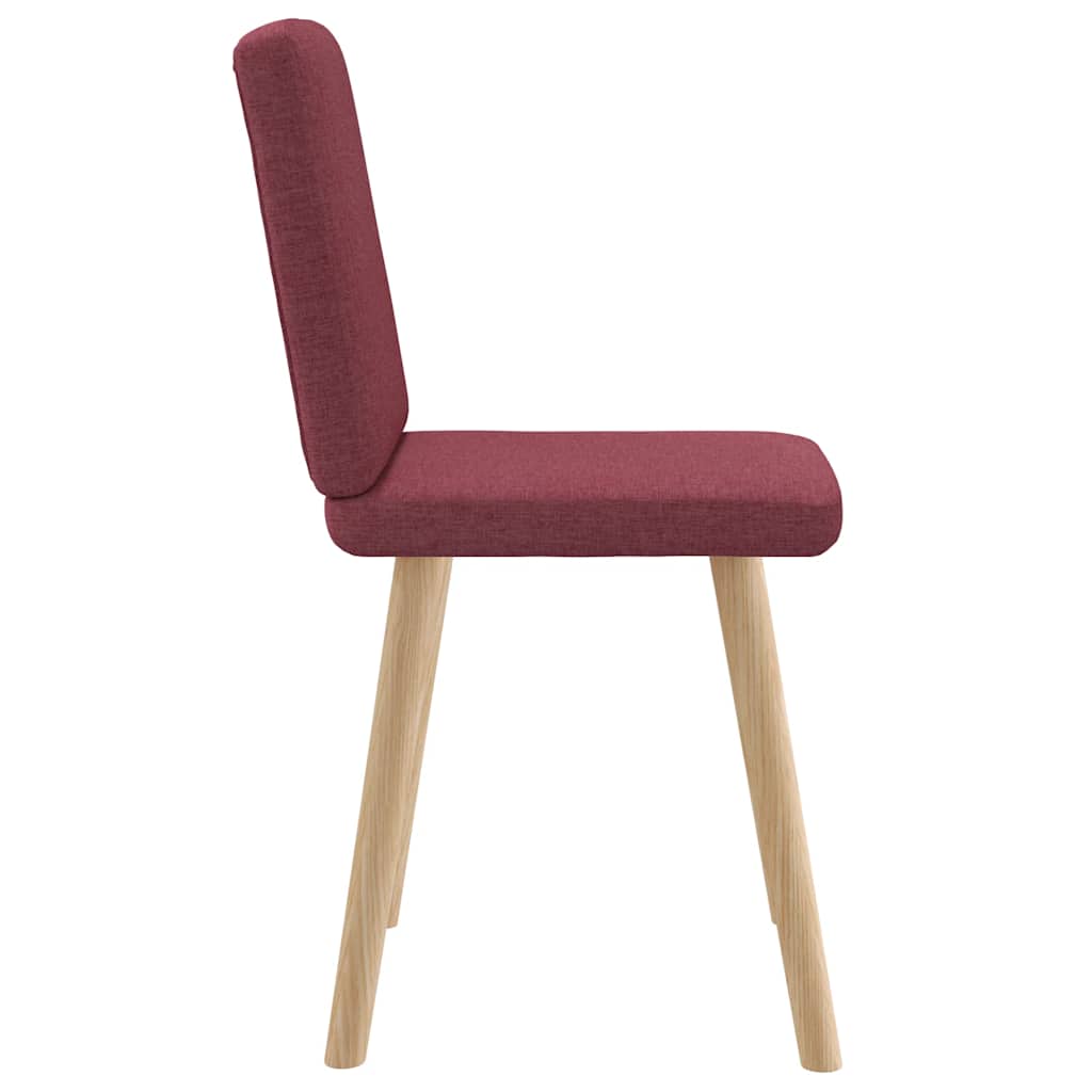Cadeiras de jantar 2 pcs tecido vermelho tinto