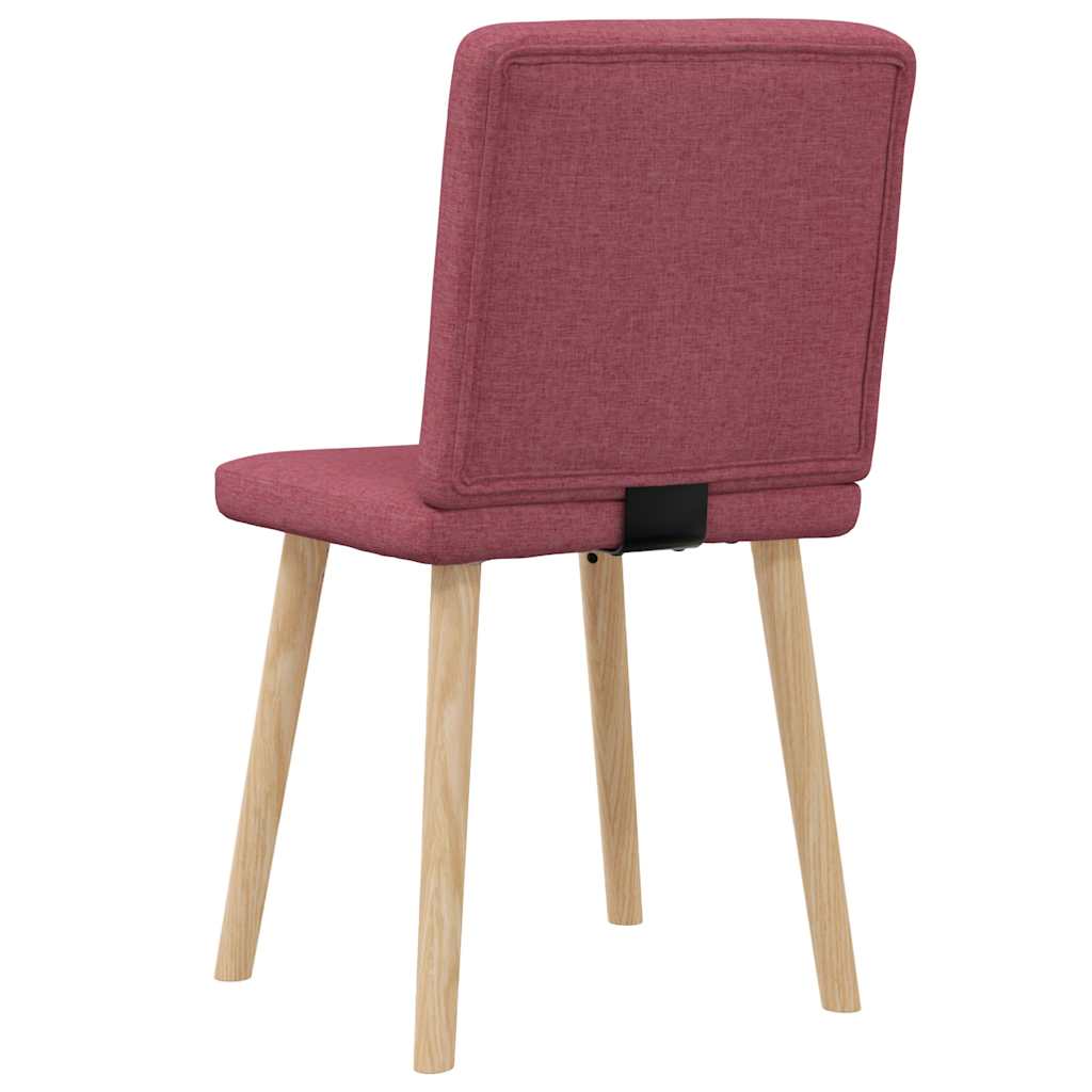 Cadeiras de jantar 2 pcs tecido vermelho tinto