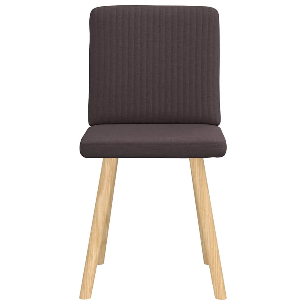 Cadeiras de jantar 2 pcs tecido castanho-escuro