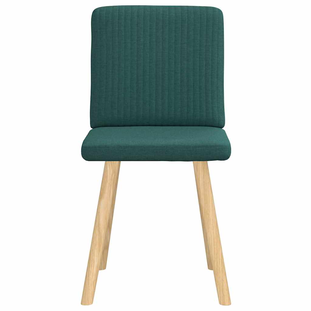 Cadeiras de jantar 2 pcs tecido verde-escuro