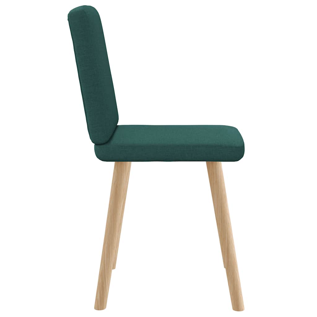 Cadeiras de jantar 2 pcs tecido verde-escuro