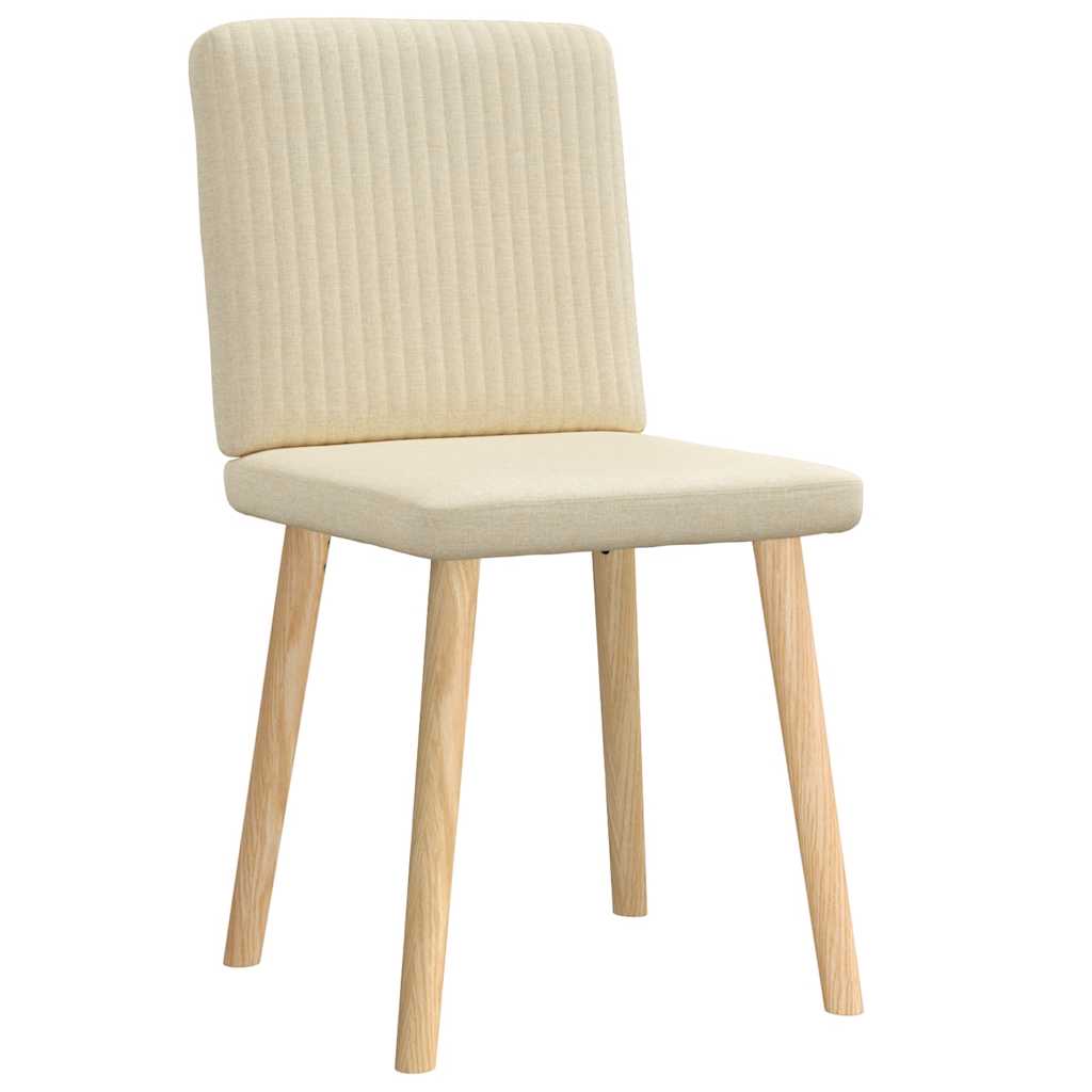 Cadeiras de jantar 2 pcs tecido cor creme