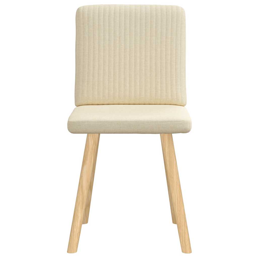 Cadeiras de jantar 2 pcs tecido cor creme