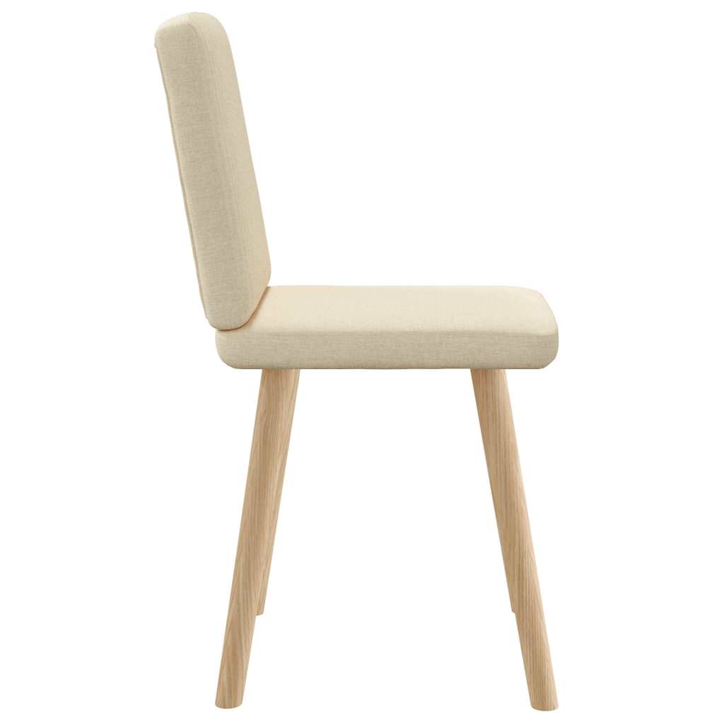 Cadeiras de jantar 2 pcs tecido cor creme