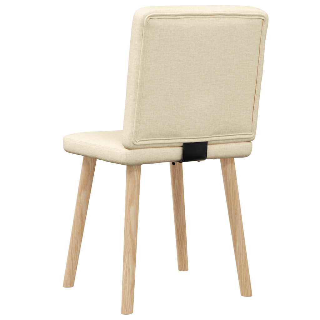 Cadeiras de jantar 2 pcs tecido cor creme