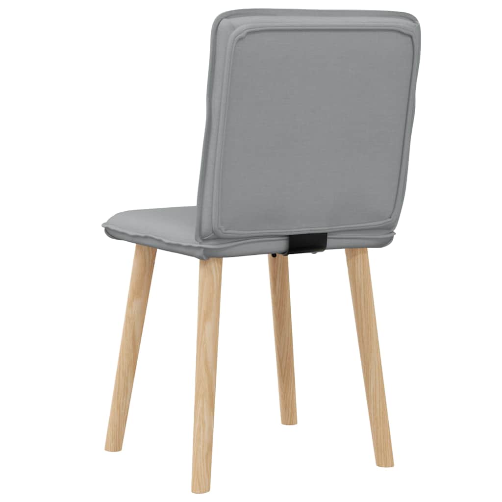 Cadeiras de jantar 2 pcs tecido cinzento-claro