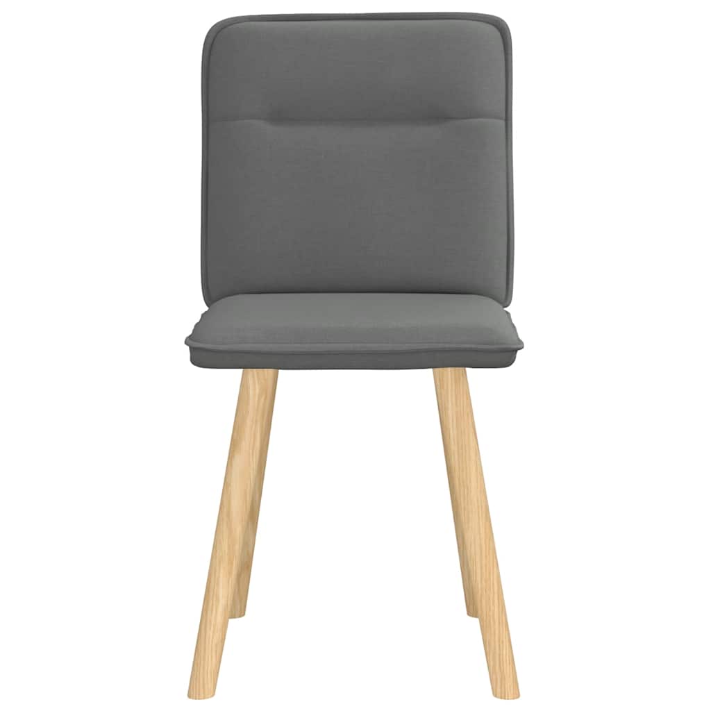 Cadeiras de jantar 2 pcs tecido cinzento-escuro