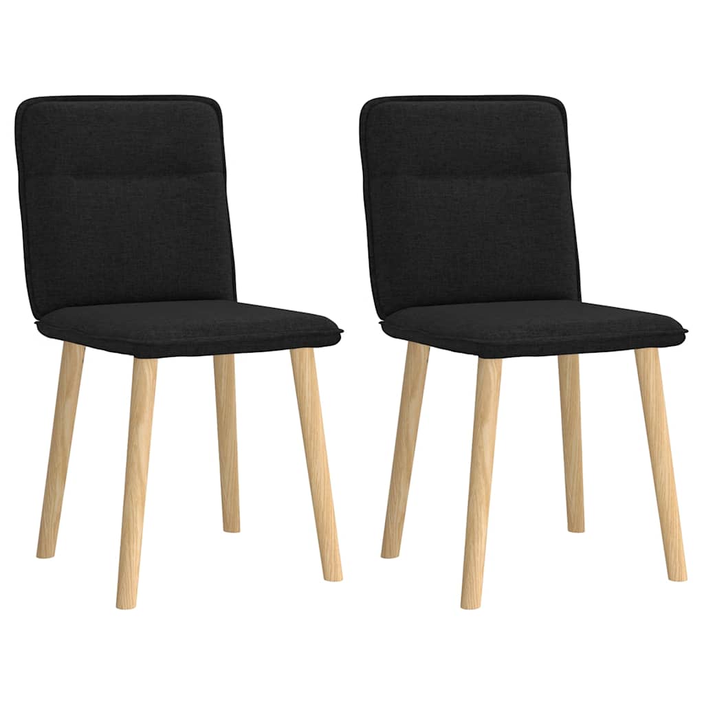 Cadeiras de jantar 2 pcs tecido preto