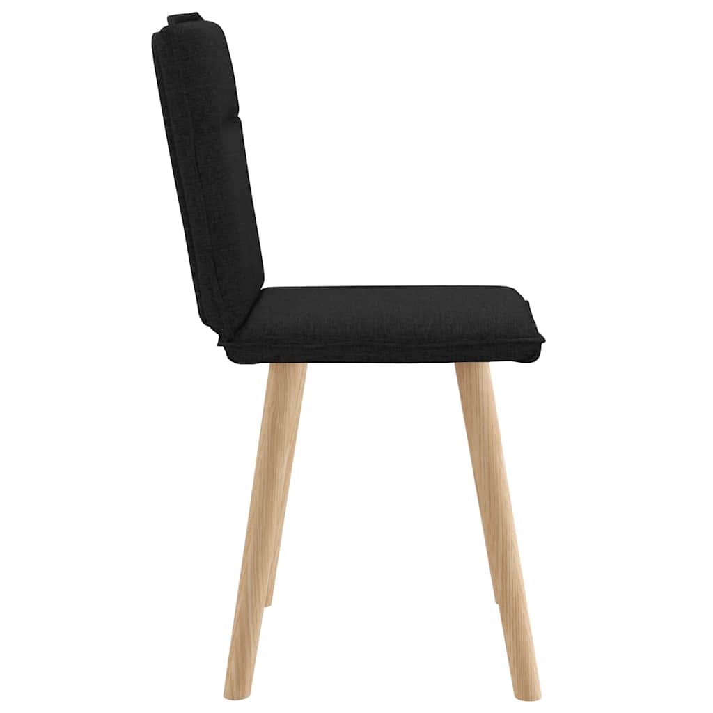 Cadeiras de jantar 2 pcs tecido preto
