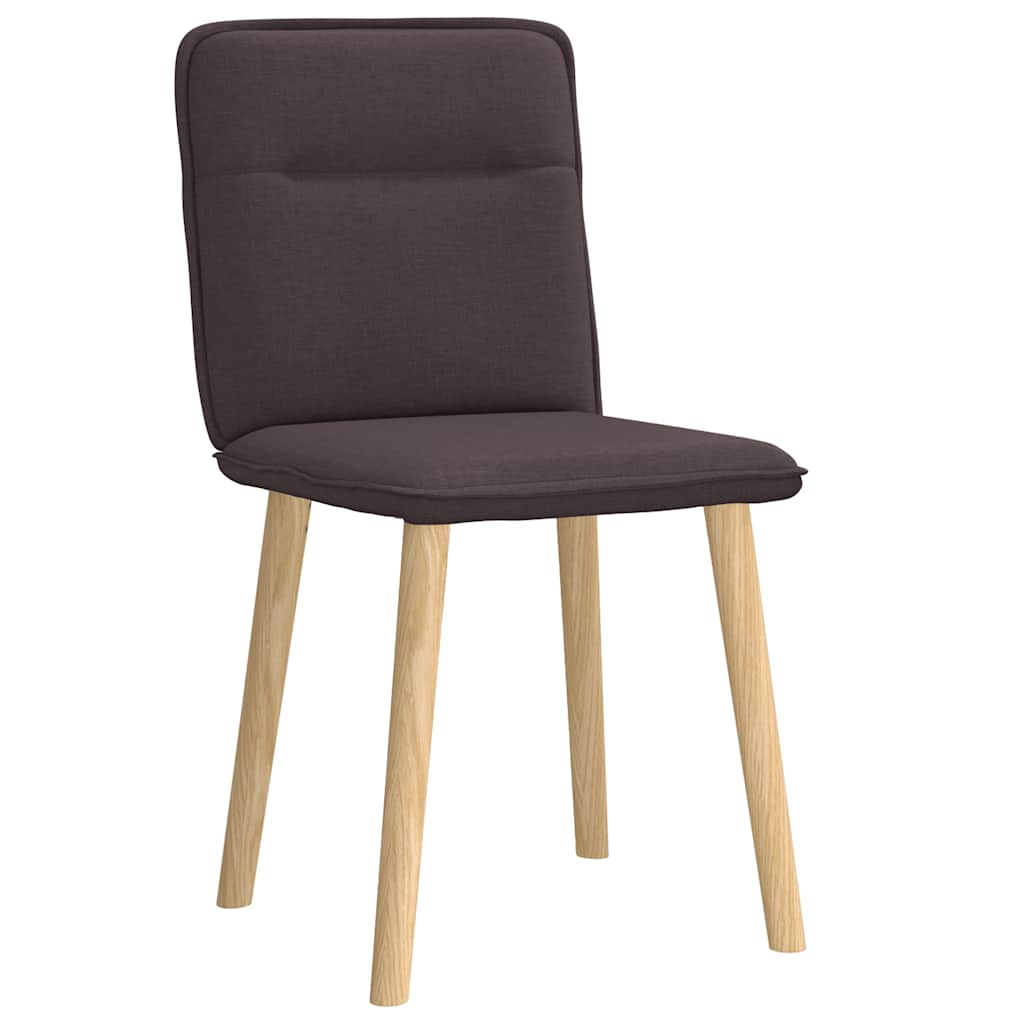 Cadeiras de jantar 2 pcs tecido castanho-escuro