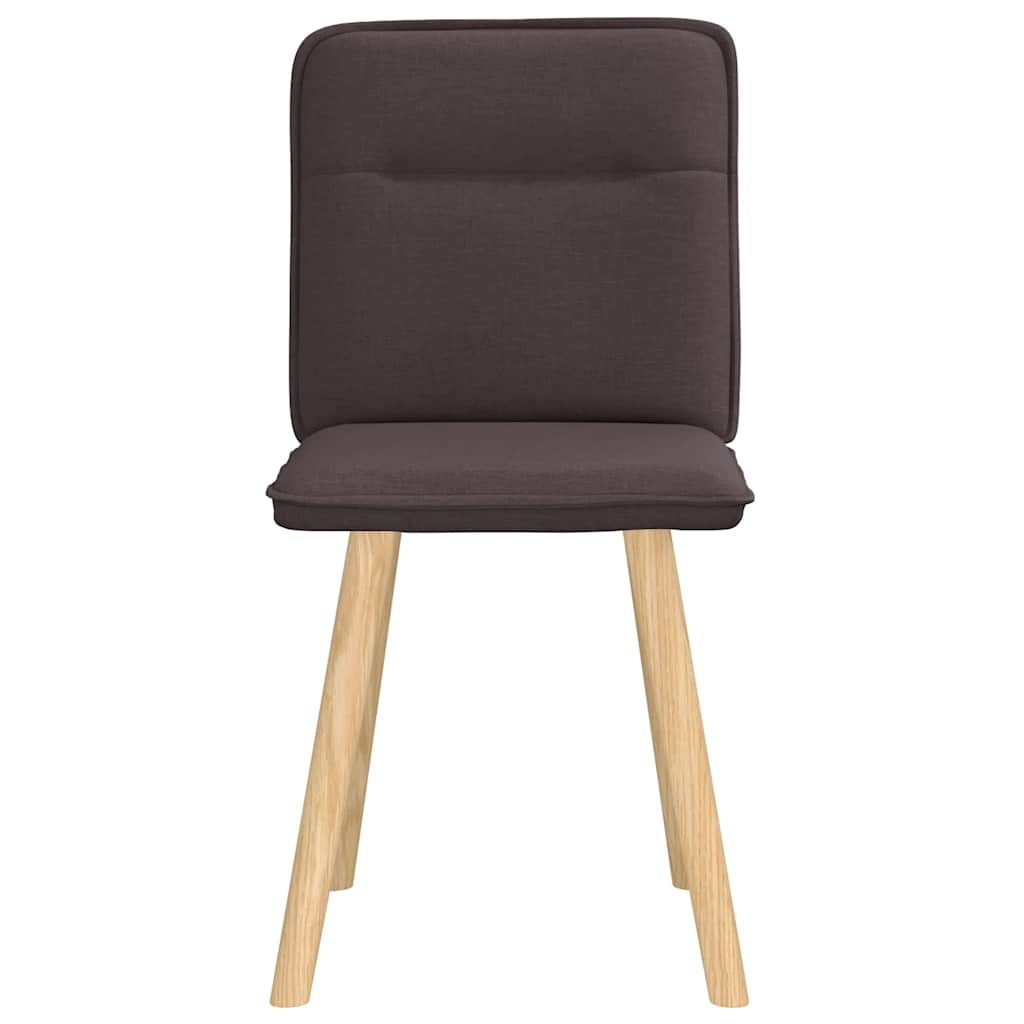Cadeiras de jantar 2 pcs tecido castanho-escuro