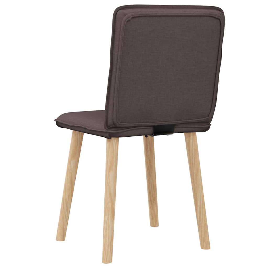 Cadeiras de jantar 2 pcs tecido castanho-escuro