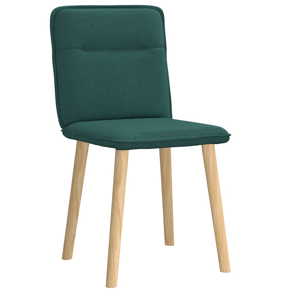 Cadeiras de jantar 2 pcs tecido verde-escuro