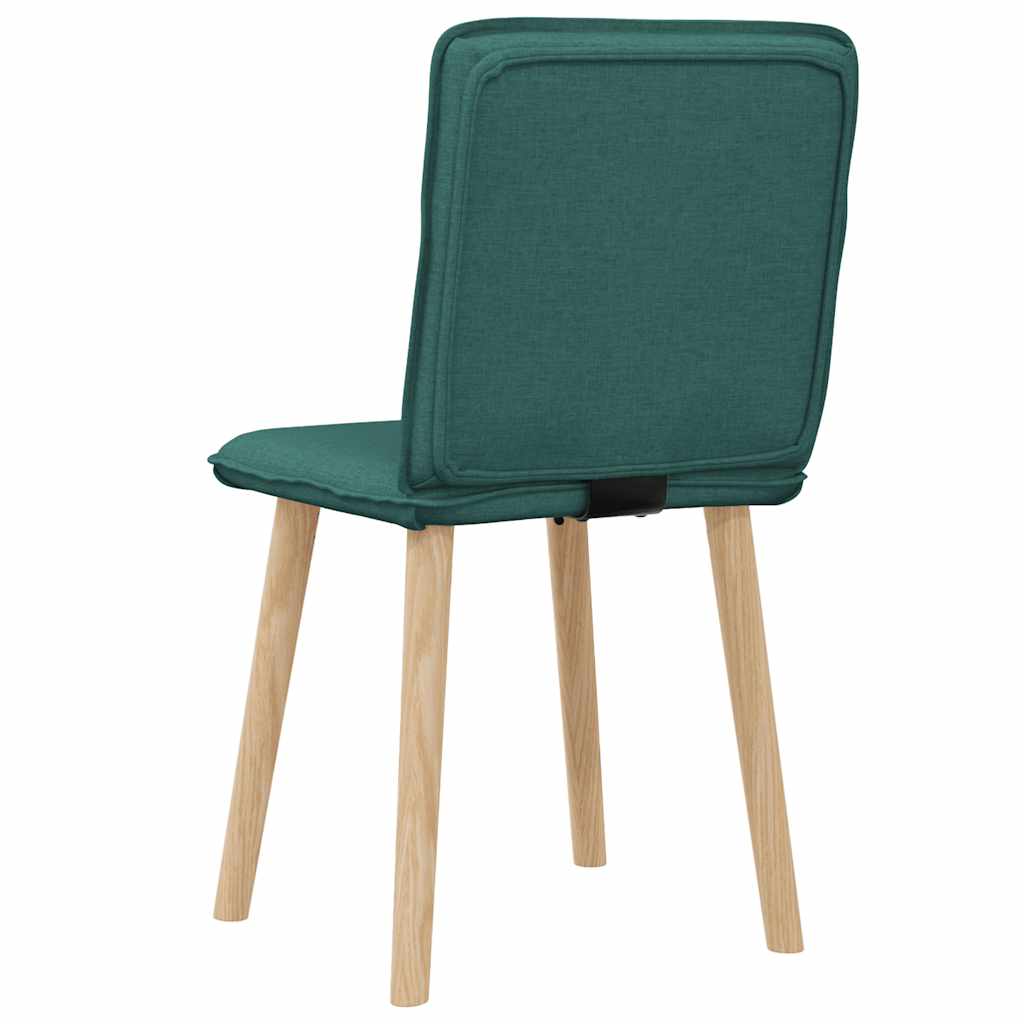 Cadeiras de jantar 2 pcs tecido verde-escuro