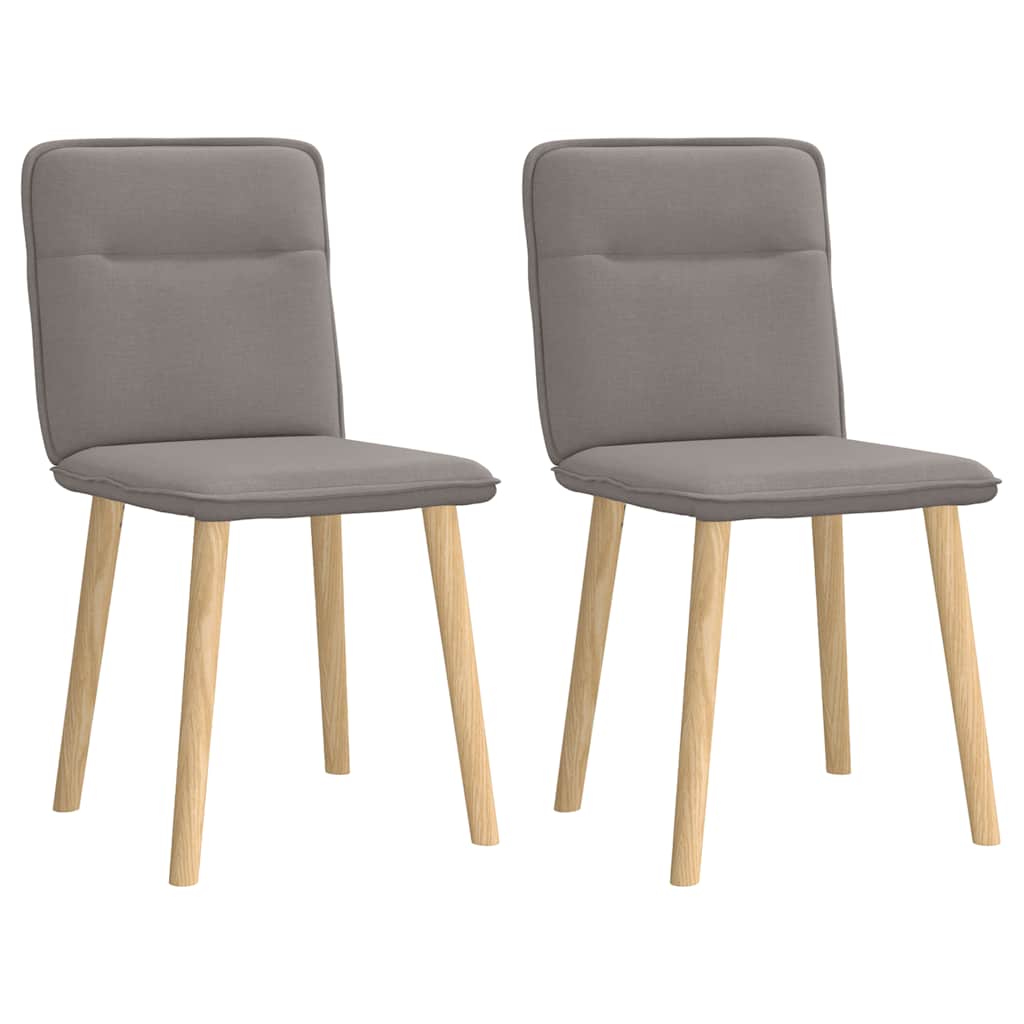 Cadeiras de jantar 2 pcs tecido cinzento-acastanhado