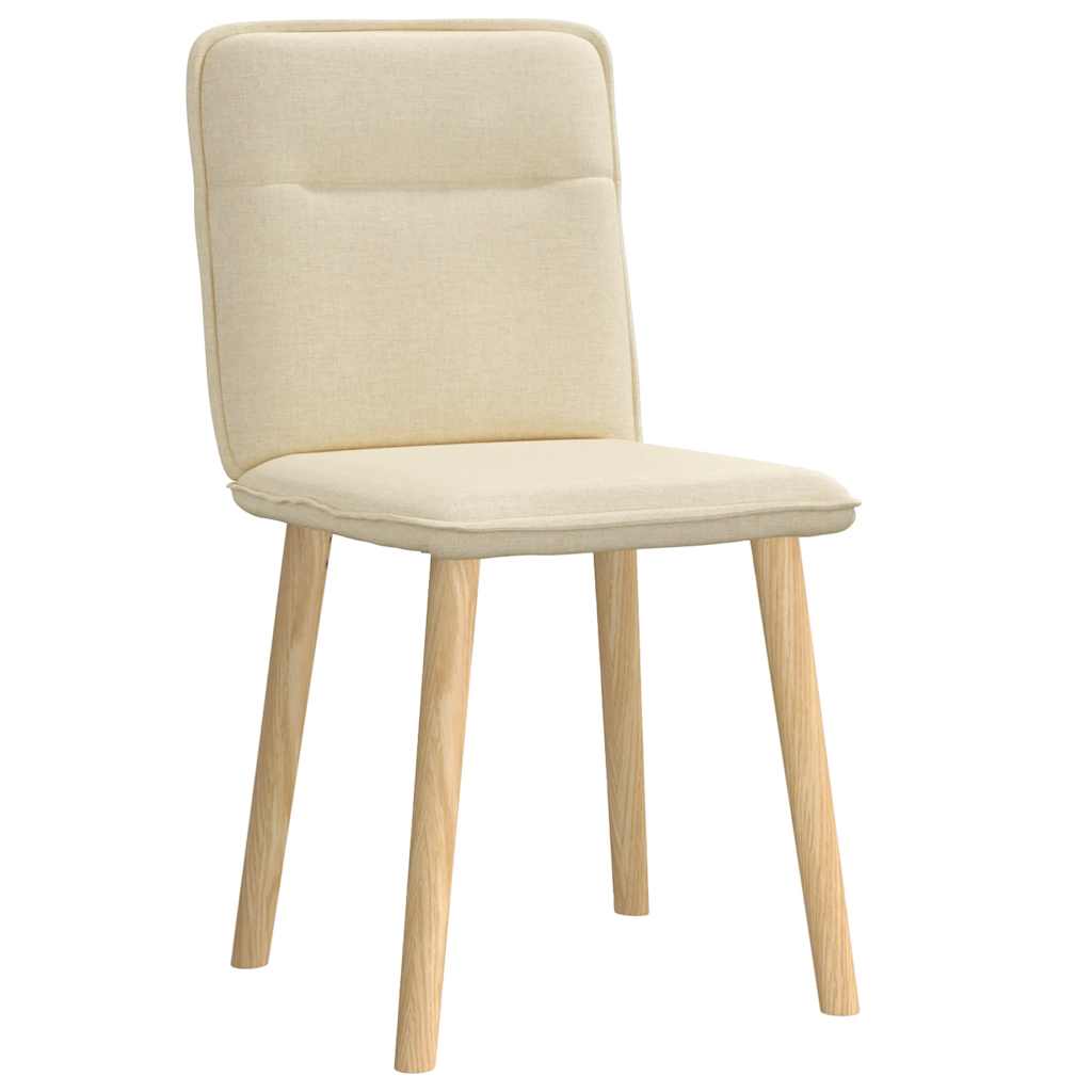 Cadeiras de jantar 2 pcs tecido cor creme
