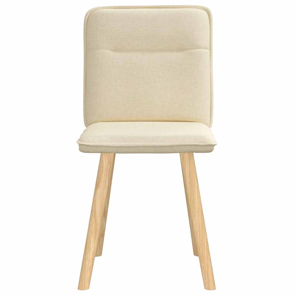 Cadeiras de jantar 2 pcs tecido cor creme