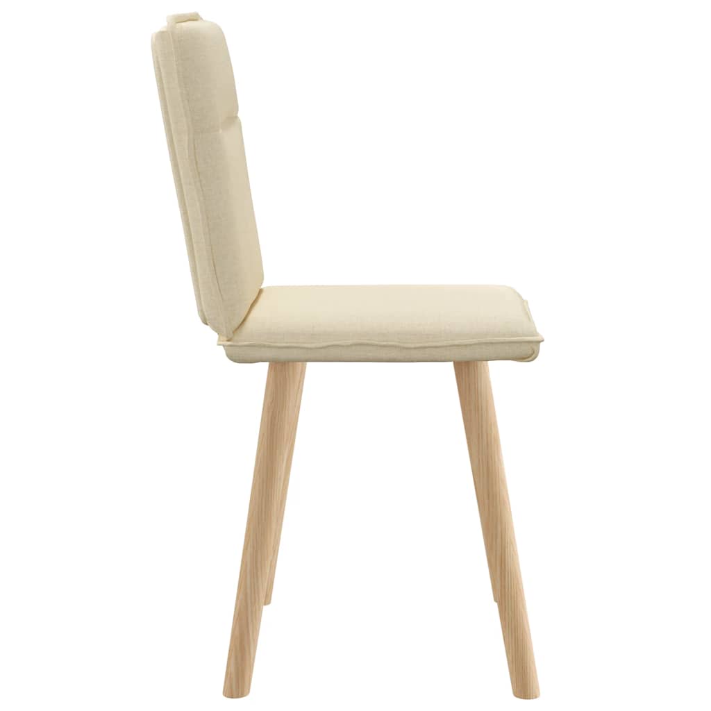 Cadeiras de jantar 2 pcs tecido cor creme