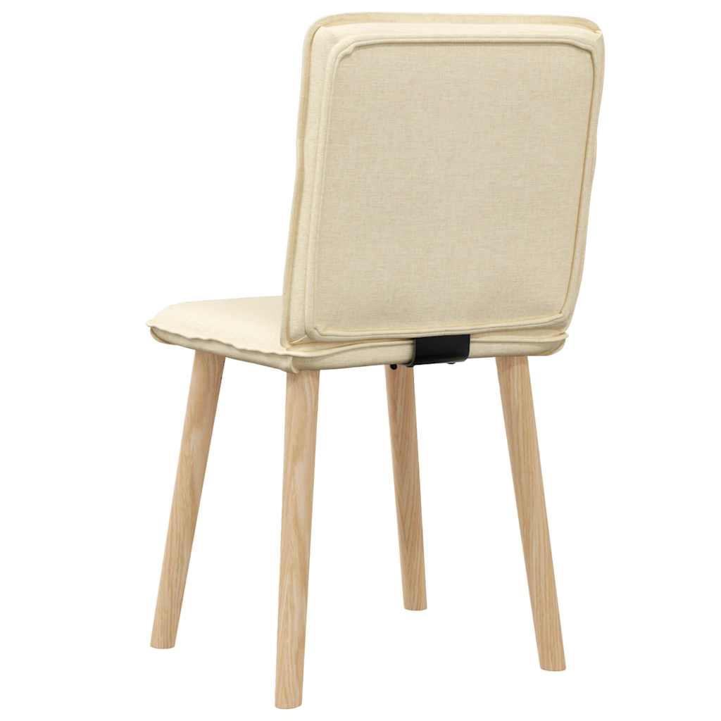 Cadeiras de jantar 2 pcs tecido cor creme