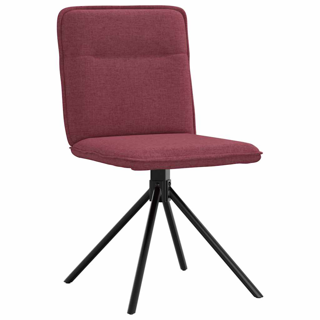 Cadeiras de jantar 2 pcs tecido vermelho tinto