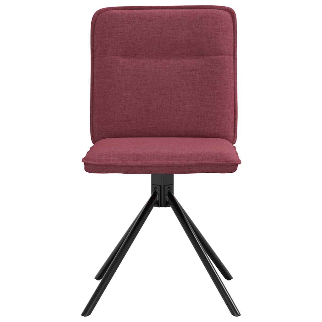 Cadeiras de jantar 2 pcs tecido vermelho tinto