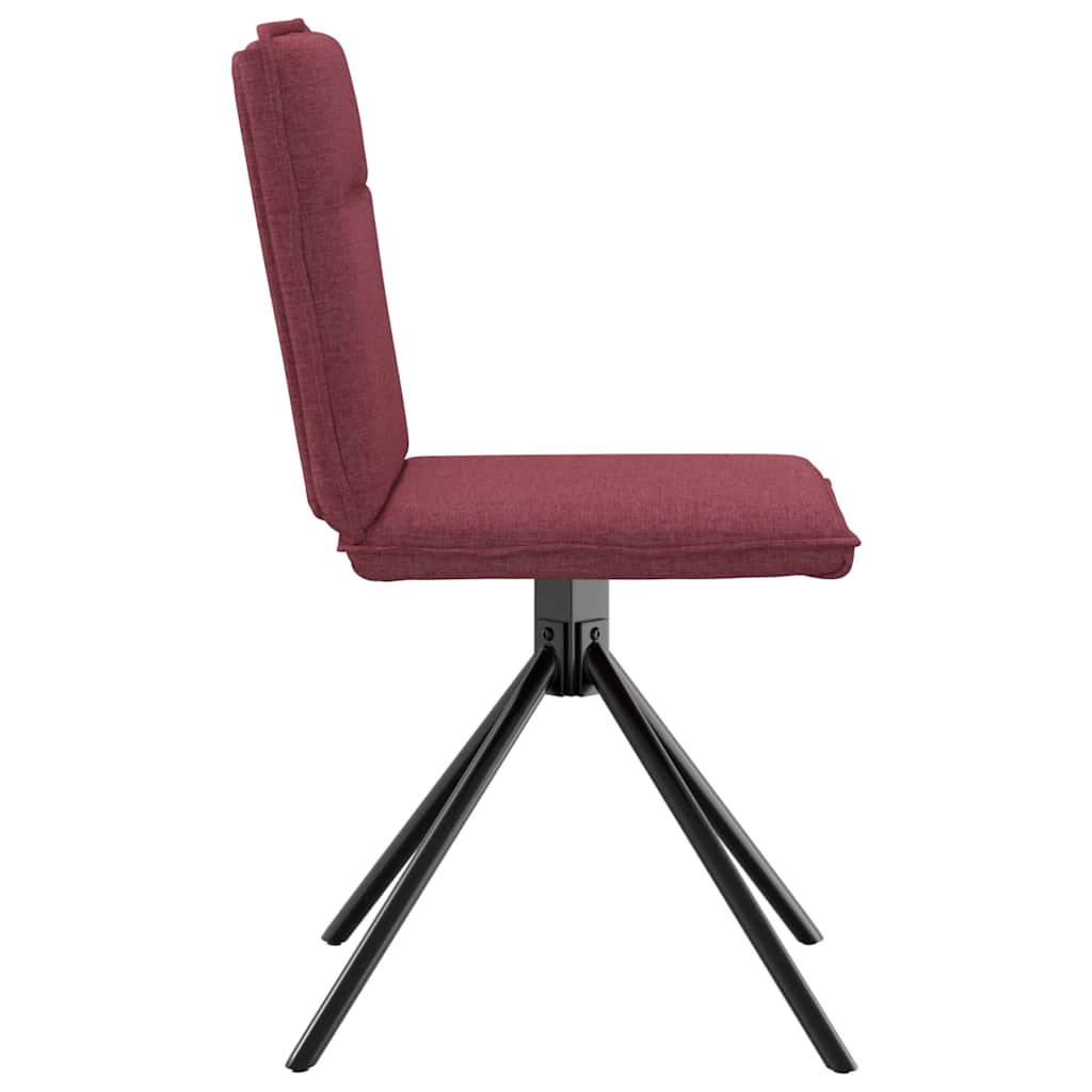 Cadeiras de jantar 2 pcs tecido vermelho tinto