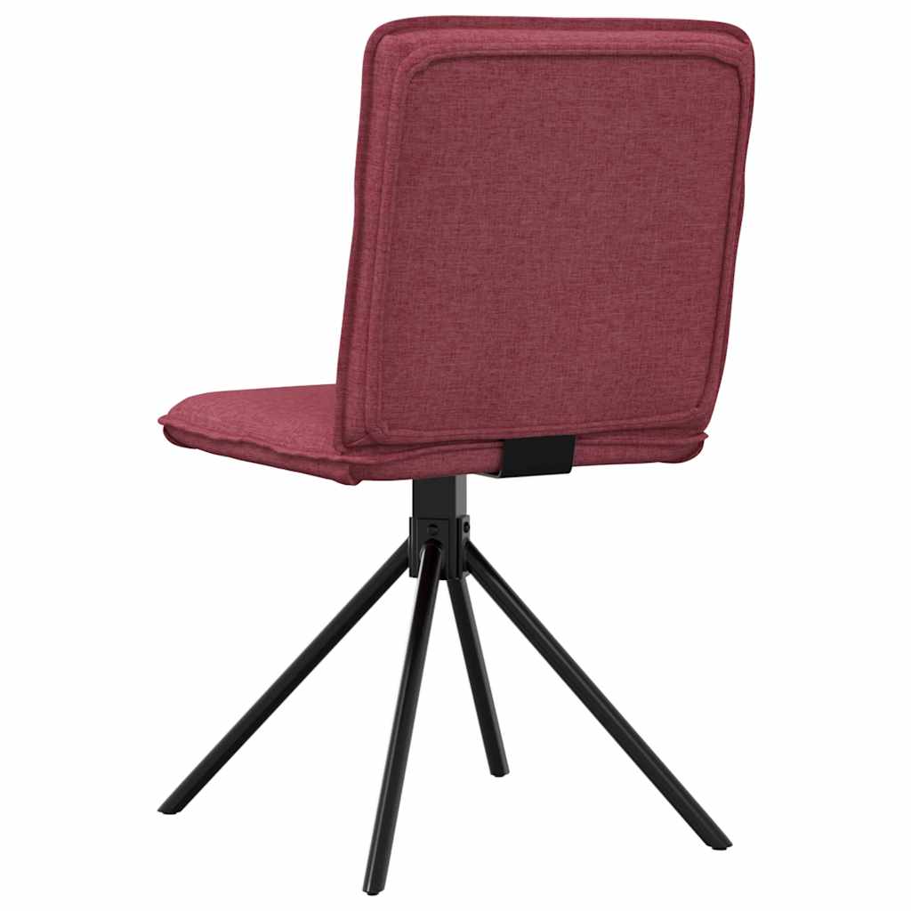Cadeiras de jantar 2 pcs tecido vermelho tinto