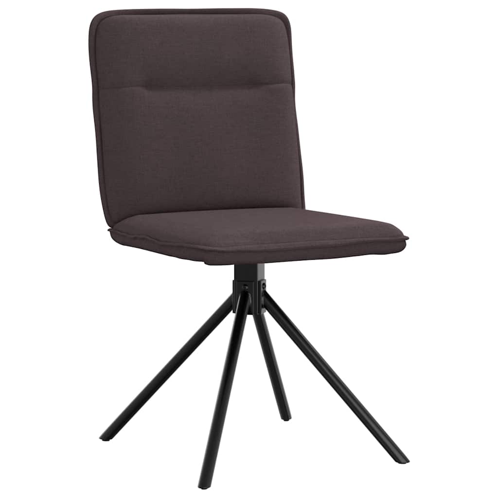 Cadeiras de jantar 2 pcs tecido castanho-escuro