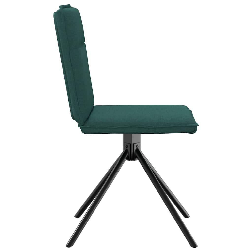 Cadeiras de jantar 2 pcs tecido verde-escuro