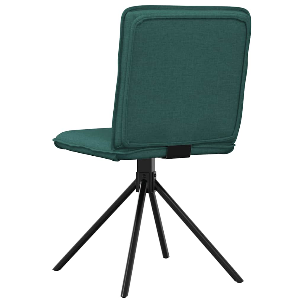 Cadeiras de jantar 2 pcs tecido verde-escuro
