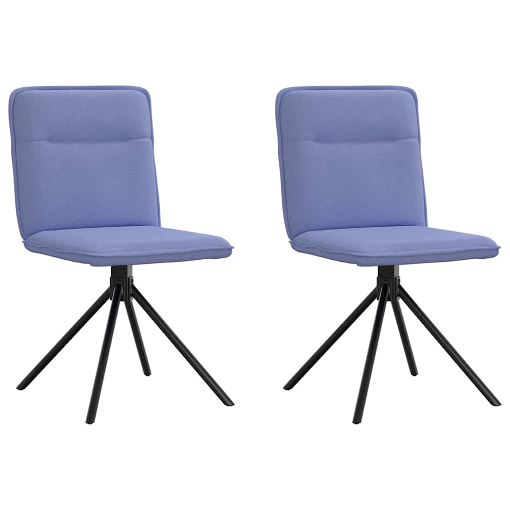 Cadeiras de jantar 2 pcs Jeans Tecido Azul