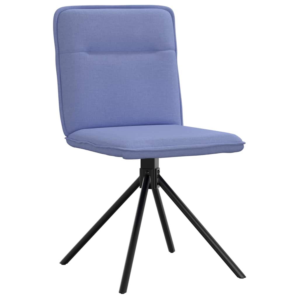 Cadeiras de jantar 2 pcs Jeans Tecido Azul