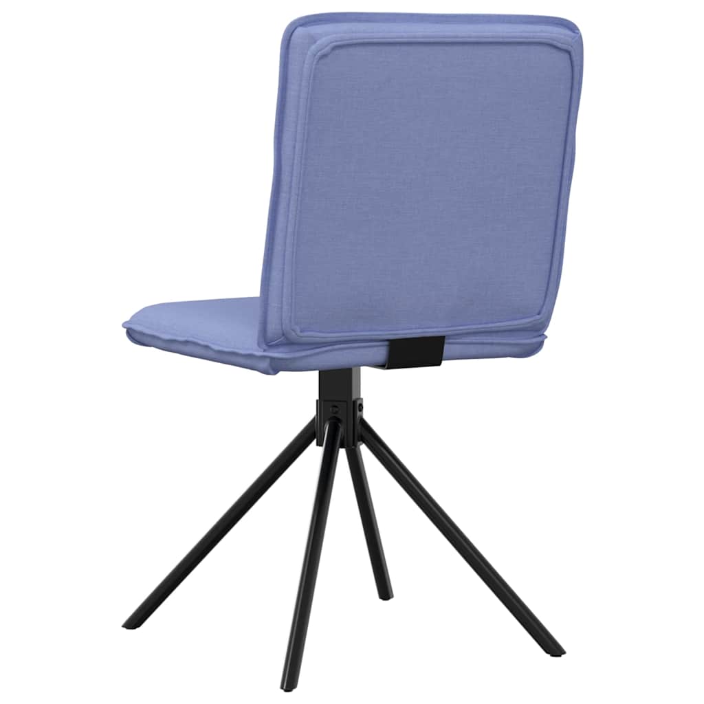 Cadeiras de jantar 2 pcs Jeans Tecido Azul