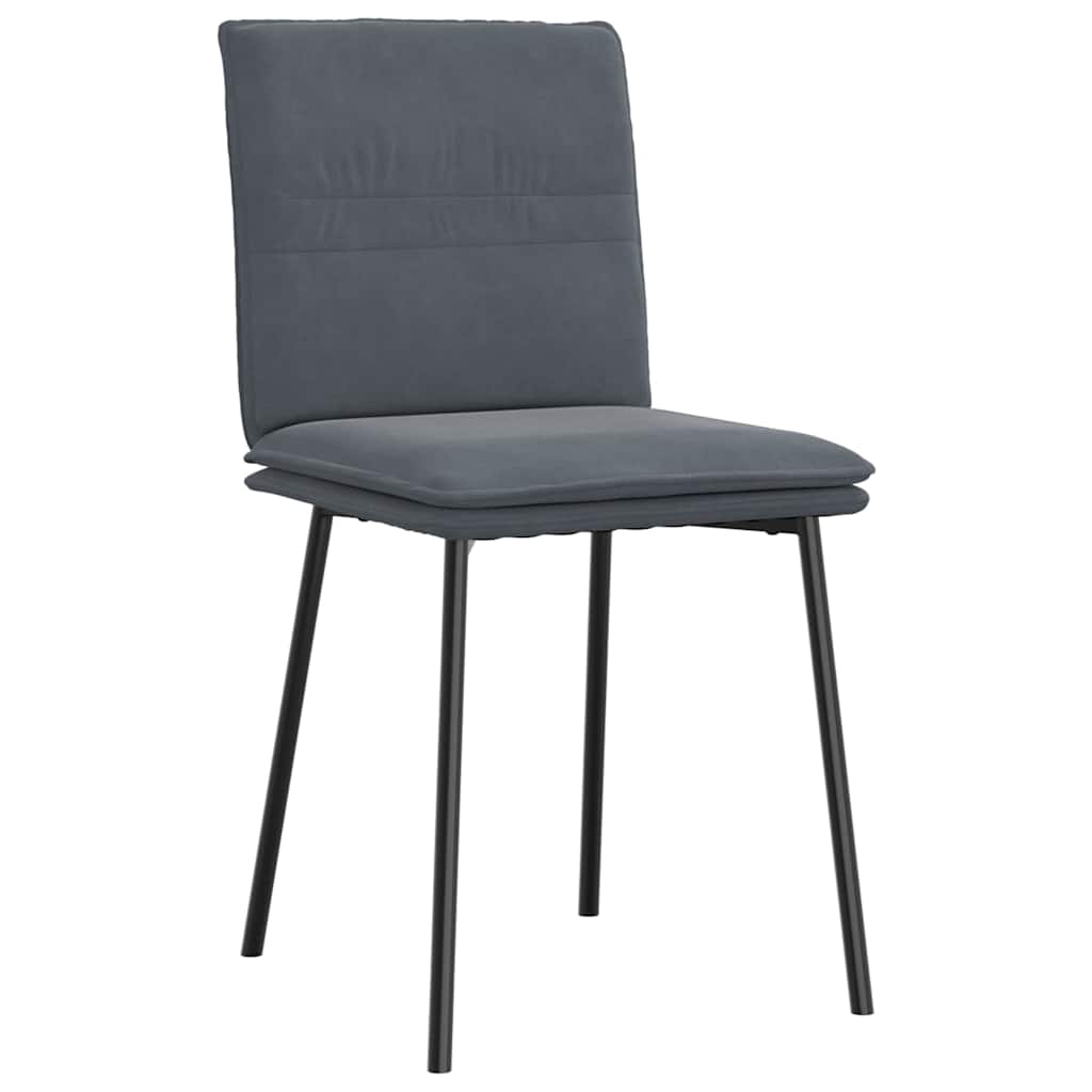 Cadeiras de jantar 2 pcs veludo cinzento-escuro