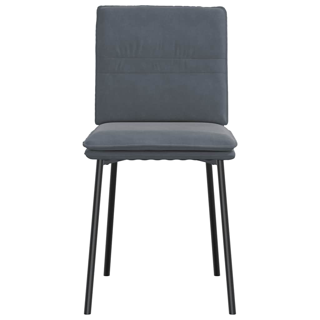Cadeiras de jantar 2 pcs veludo cinzento-escuro