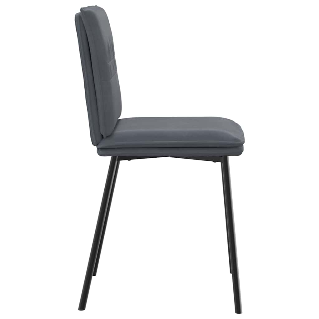 Cadeiras de jantar 2 pcs veludo cinzento-escuro