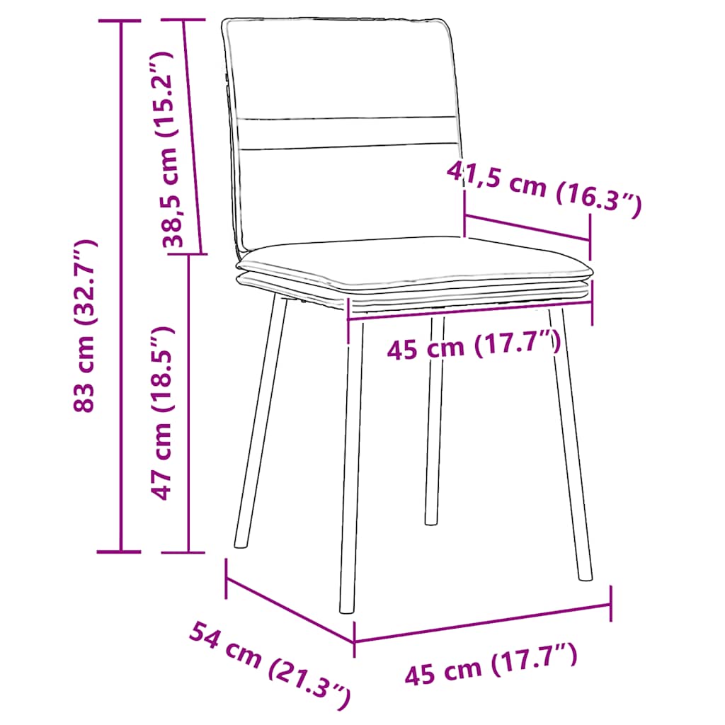 Cadeiras de jantar 2 pcs veludo cinzento-escuro