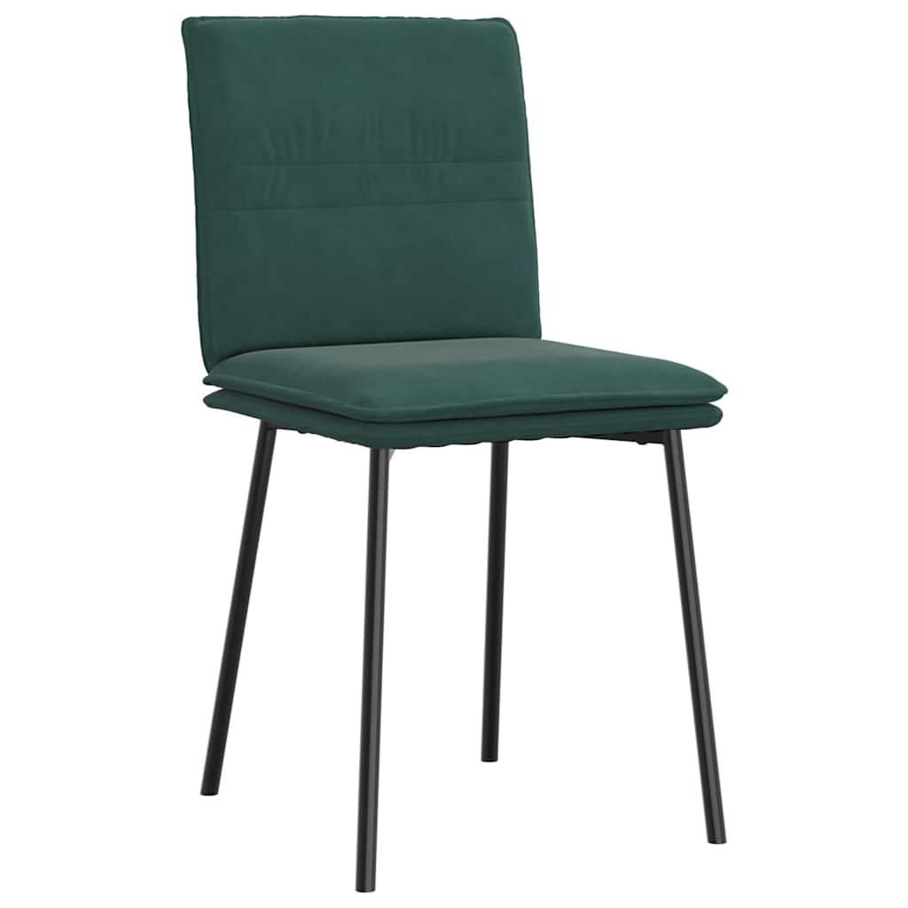Cadeiras de jantar 2 pcs veludo verde-escuro