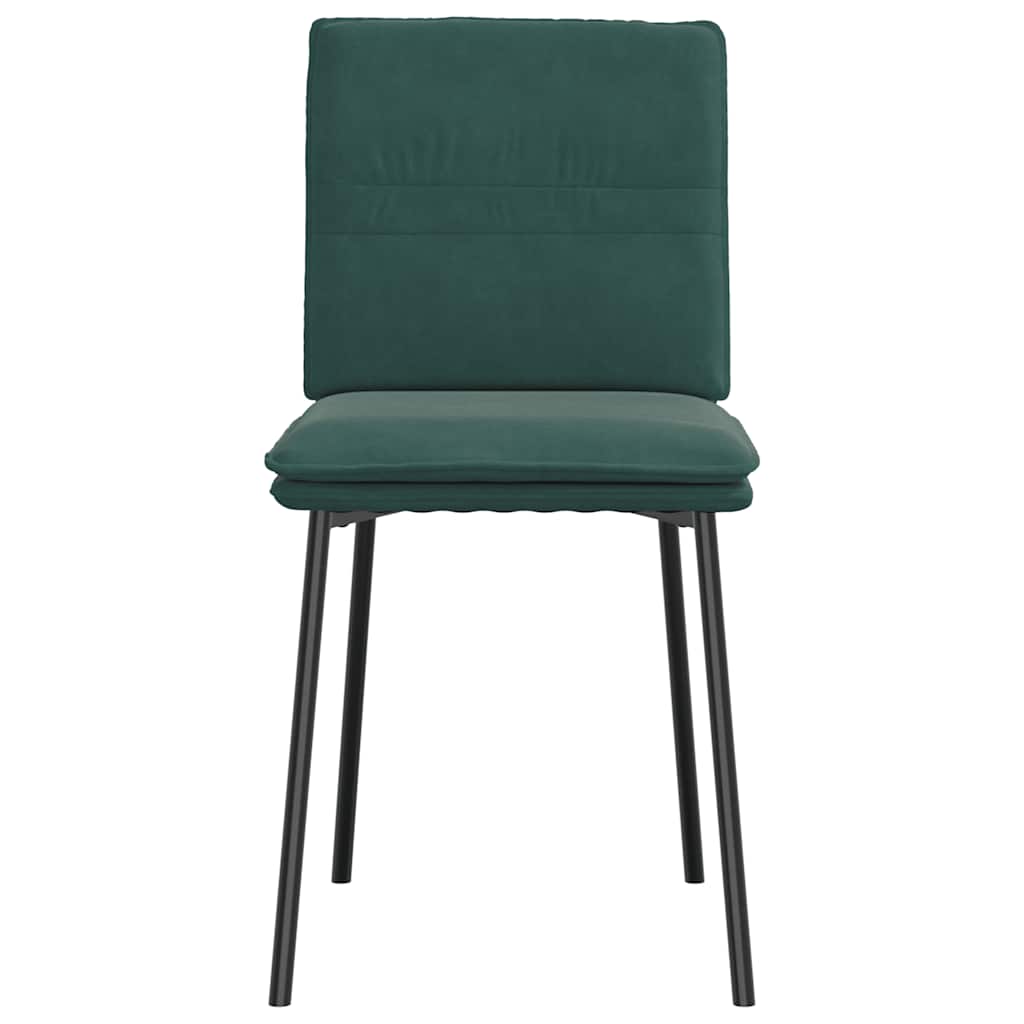 Cadeiras de jantar 2 pcs veludo verde-escuro