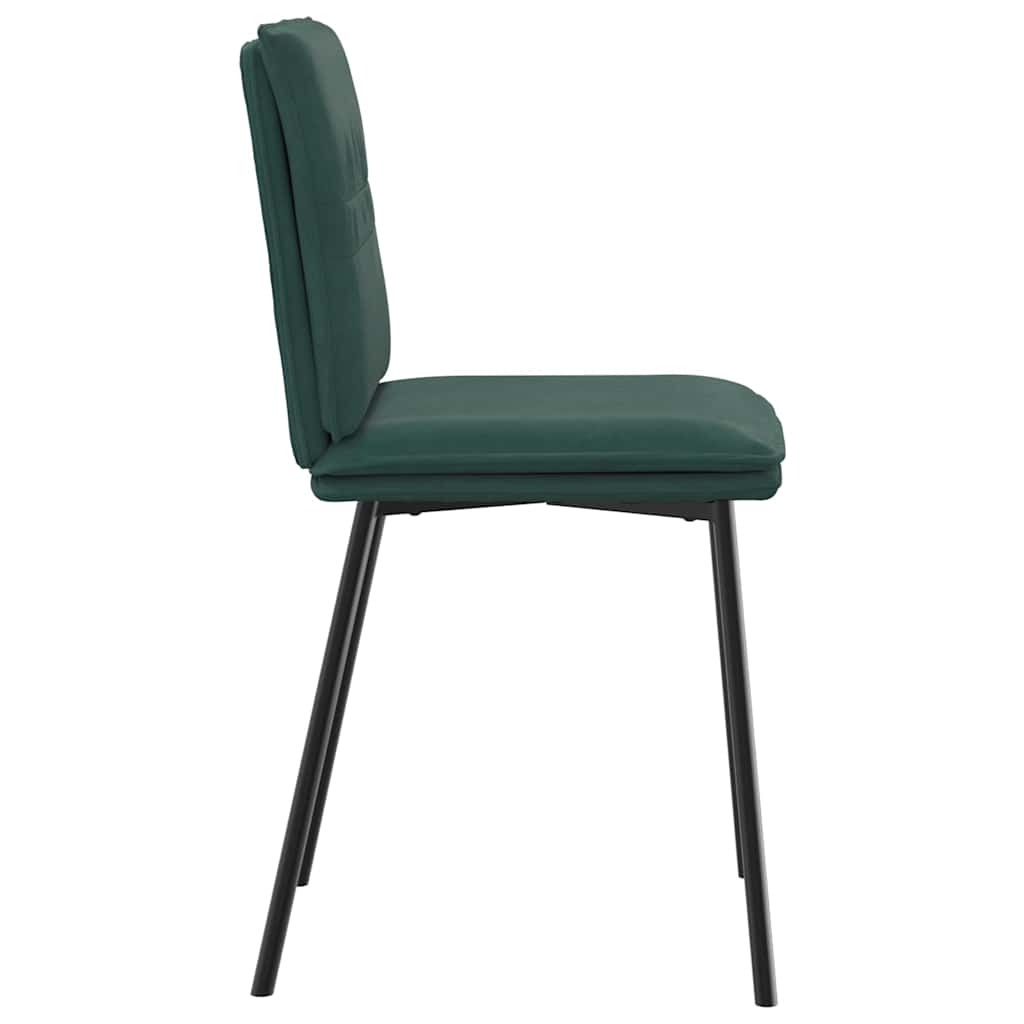 Cadeiras de jantar 2 pcs veludo verde-escuro