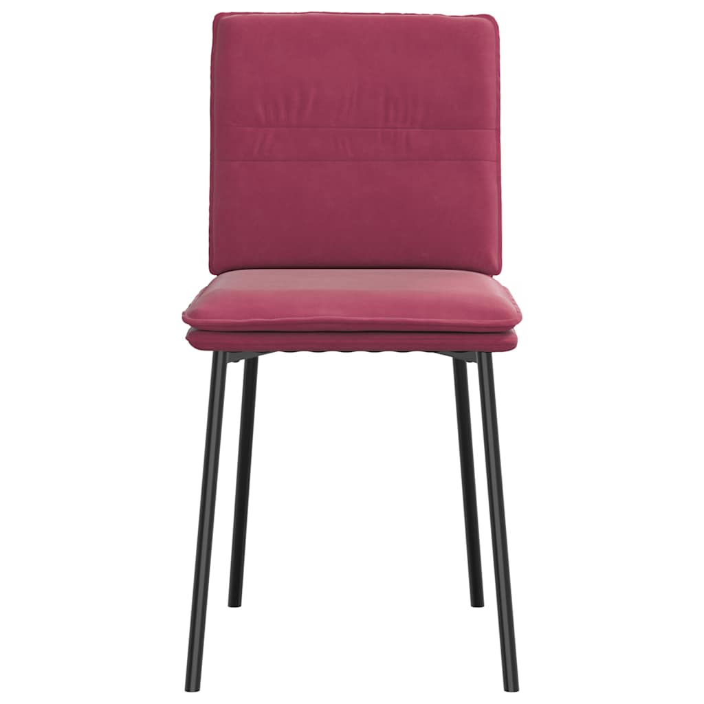 Cadeiras de jantar 2 pcs veludo vermelho tinto