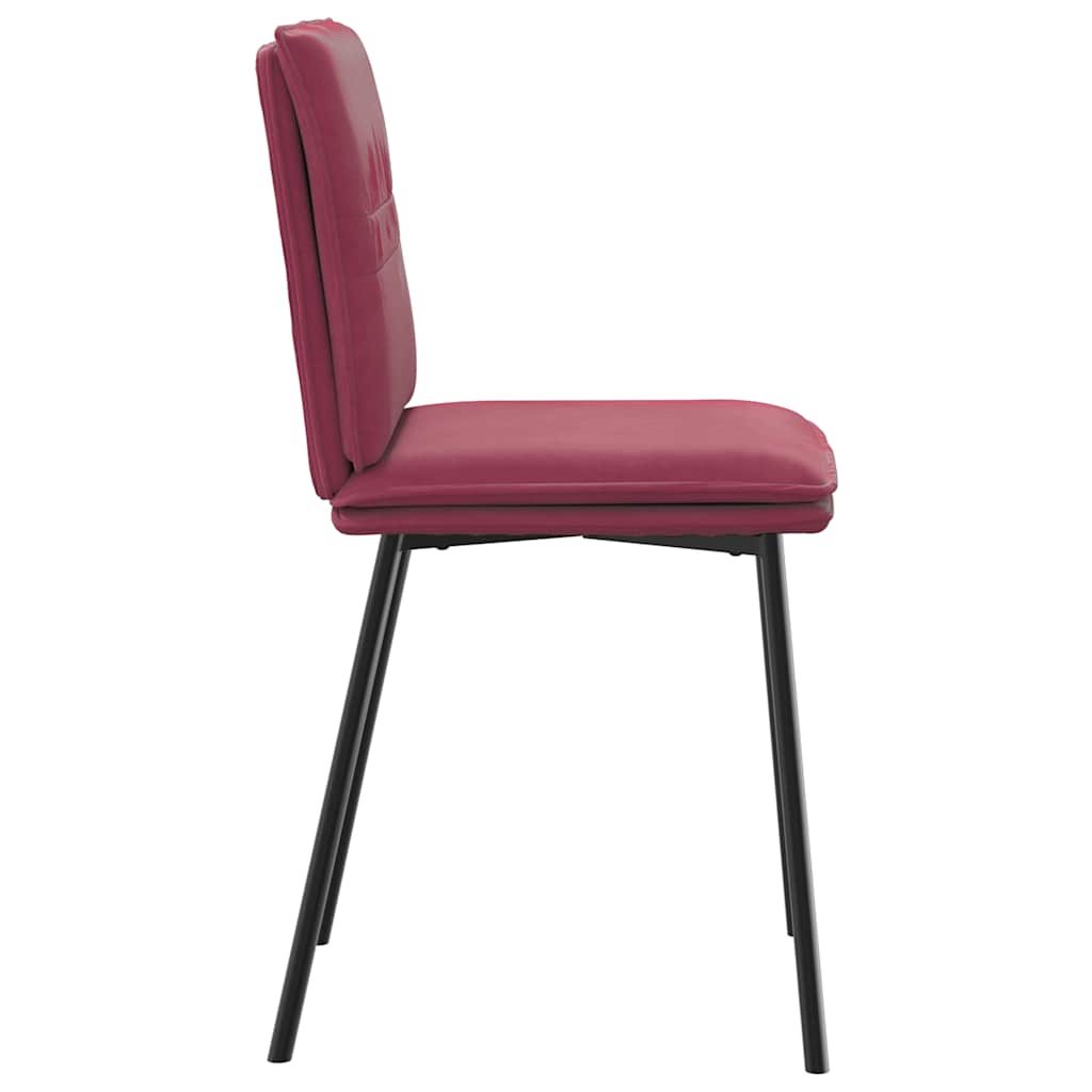 Cadeiras de jantar 2 pcs veludo vermelho tinto