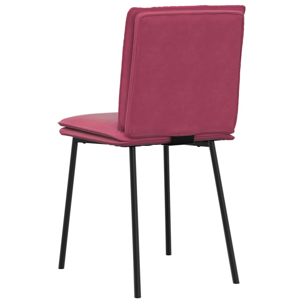 Cadeiras de jantar 2 pcs veludo vermelho tinto