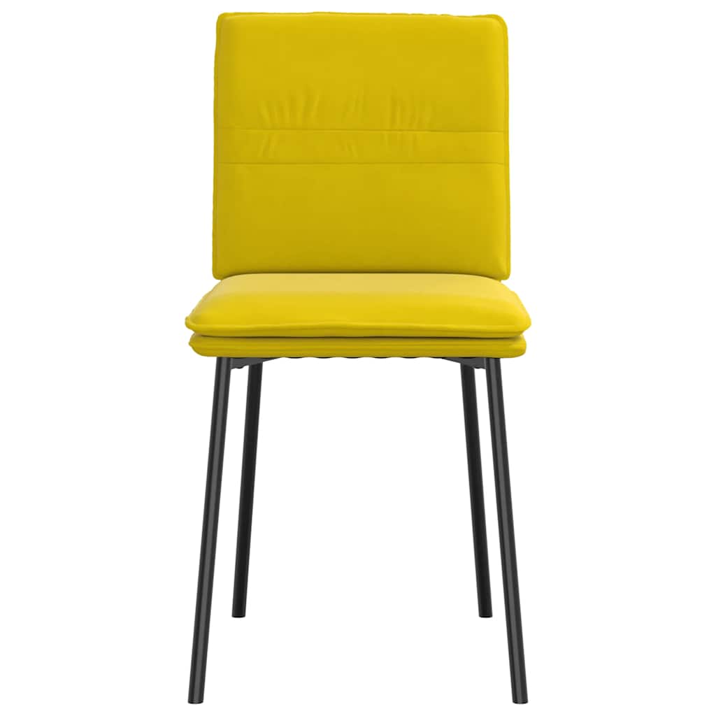 Cadeiras de jantar 2 pcs veludo amarelo